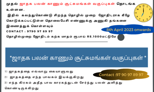 பலன் காணும் சூட்சமம் வகுப்புகள் 1 (April 2023)